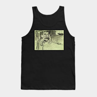 Hanging Skeleton and Cat (Vincent Van Gogh) Remake Tank Top